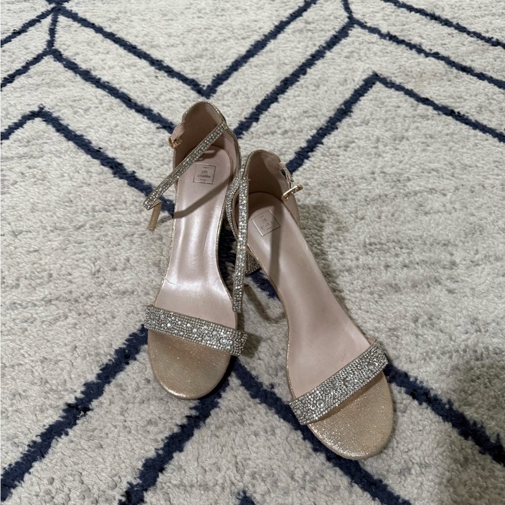 Elegant Gold & Sliver Strappy Heels